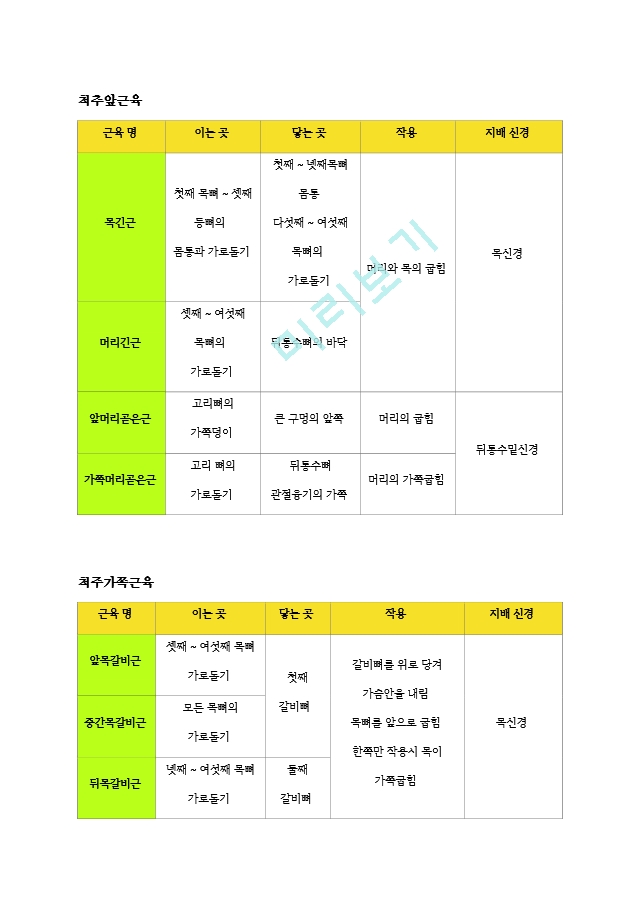 [물리치료 족보] 교재 근육 기시, 정지, 작용, 신경2 (2).hwp